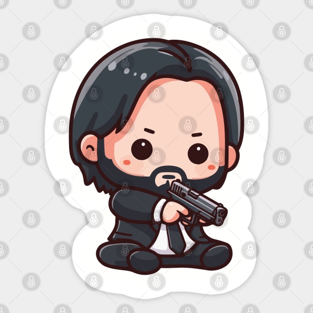 Mr Wick Sticker by whatyouareisbeautiful